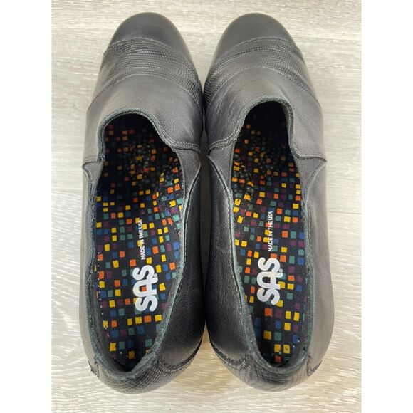 SAS Nora Women's Loafer Driving Wedge Slip-On Leather 9.5 Black Comfort Shoes - Picture 7 of 11